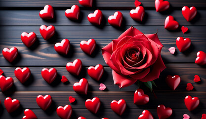 red heart beautiful background, red roses , copyspace 