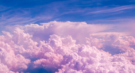 blue and pin sky with clouds