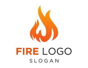 The logo design is about Fire and was created using the Corel Draw 2018 application with a white background.
