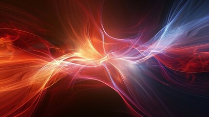 Intersecting waves of light and sound creating a mesmerizing, high-definition abstract background, pulsating with an aura of elegance and energy.