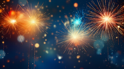 Naklejka premium Fireworks background for celebration, holiday celebration concept