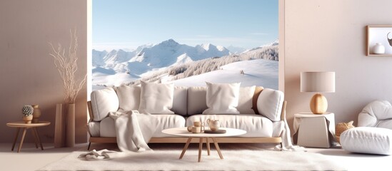 living room with beautiful iceberg views