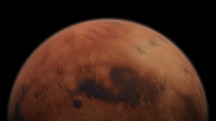 Naklejka premium 3D illustration of Beautiful Planet Mars Floating In Space