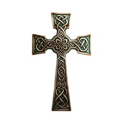 An intricately designed Celtic cross isolated on a transparant background - obrazy, fototapety, plakaty