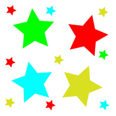 lots of stars, multi-colored, no outlines