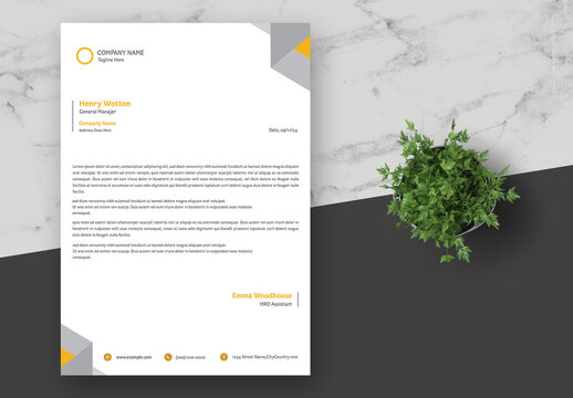 Orange and Grey Corporate Letterhead
