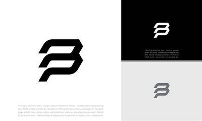 Initials B. BP. PB logo design. Initial Letter Logo. Innovative high tech logo template.	