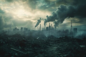 A powerful image highlighting environmental pollution Impactful message - obrazy, fototapety, plakaty