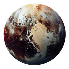 Pluto: Dwarf Planet Concept Isolated on Transparent or White Background, PNG - obrazy, fototapety, plakaty