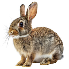 Fototapeta premium Rabbit Isolated on Transparent or White Background, PNG