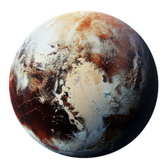 Pluto - Dwarf Planet Concept Isolated on Transparent or White Background, PNG