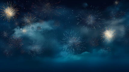 Beautiful fireworks background at night for holiday decoration
