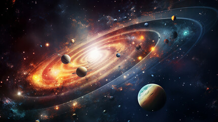 Obraz premium planet of the solar system against the background
