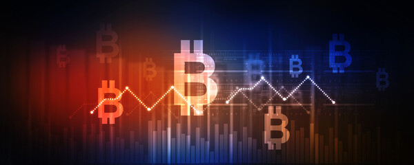 2d illustration bitcoin sign currency