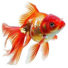Goldfish Isolated on Transparent or White Background, PNG