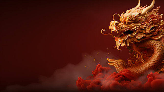 chinese new year dragon copy space