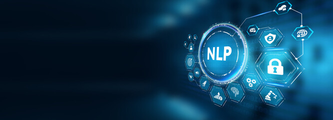 NLP Natural language processing AI Artificial intelligence. 3d illustration