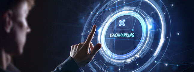 Business concept of benchmark. Benchmarking. 3d illustration