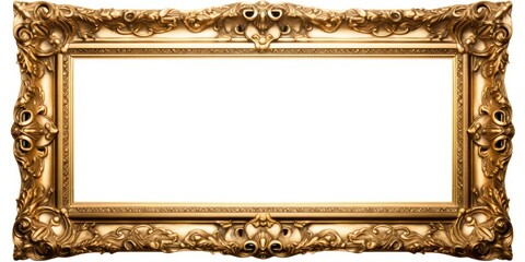Golden frame on white background with Clipping Path.