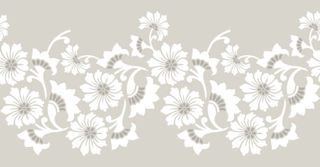 Vector seamless floral border design