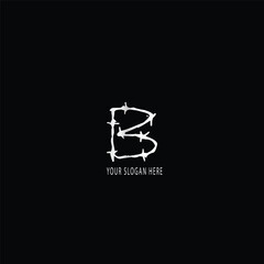 b text logo design with different color or style