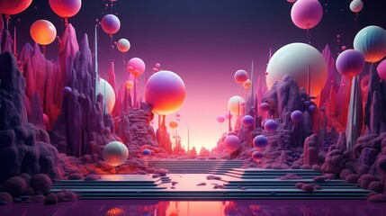 3d background high elevating the senses with vivid and bold color palettes ai generated illustration - obrazy, fototapety, plakaty