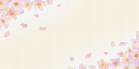 桜が舞い散るグラデーション背景イラスト