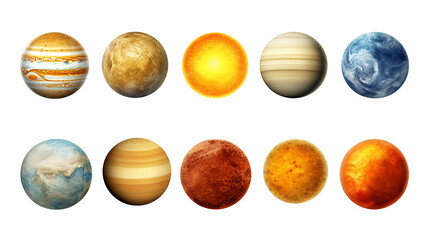Fototapeta premium the planets of the solar system illustration isolated on white background