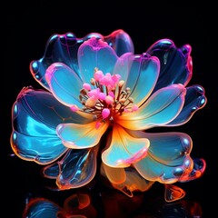 Aspen Flower neon Color AI Generated pictures