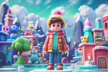Fototapeta premium game character background 3d stylish wallpaper illustration