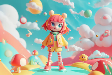 game character background 3d stylish wallpaper illustration