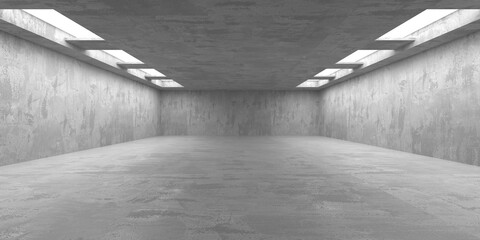 Abstract empty modern interior. Concrete walls