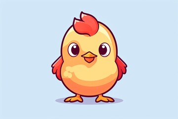A cute graphic illustration of a chick cartoon style