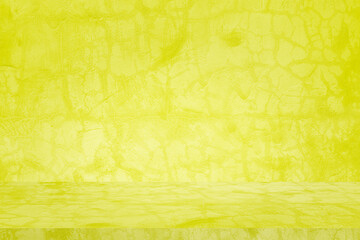 Wall interior background, studio and backdrops show products.with shadow from window color yellow...