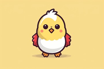 A cute graphic illustration of a chick cartoon style