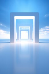 Minimal modern futuristic blue colour background