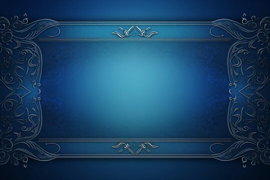 Blue frame design with gold borders