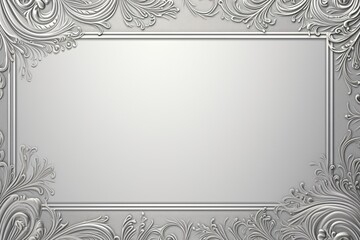 Silver color empty banner with frame