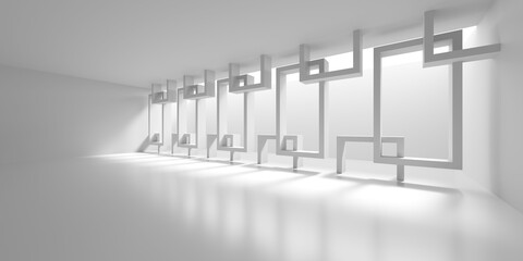 Empty Room. Abstract Futuristic Interior