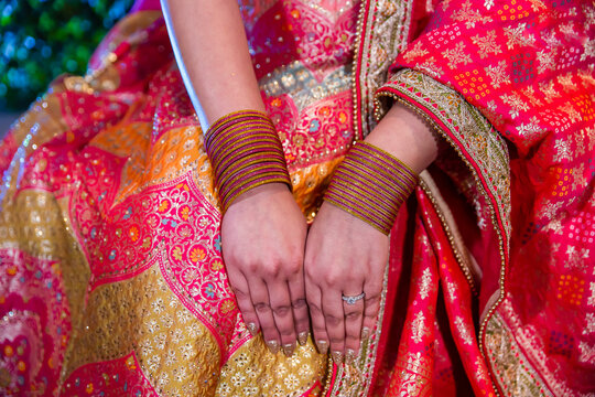 Indian bride's wedding jewelry jewellery close up