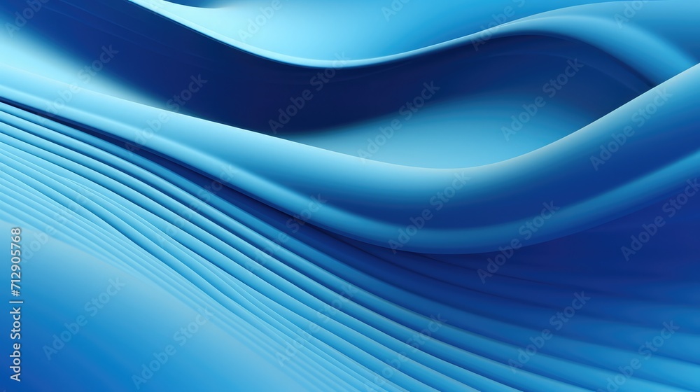 Wall mural 3d illustration of a classic blue abstract gradient background with lines print from the waves moder