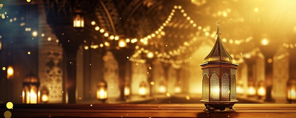 Obraz premium Ramadan Kareem background with mosque and moon. Vector illustration