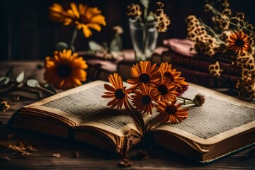 book with flower