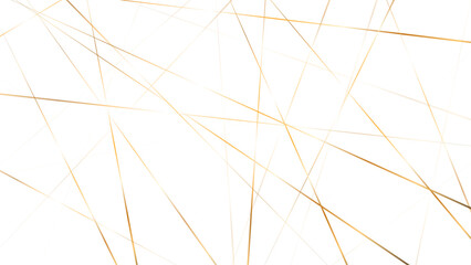 Chaotic abstract line background. Random geometric line seamless pattern. Golden outline monochrome texture. Vector illustration.