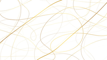 Modern abstract scribble line art, random golden scribble line art.