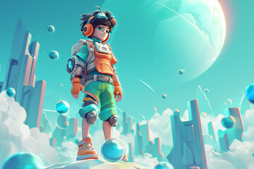 game character background 3d stylish wallpaper illustration