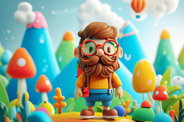Naklejka premium game character background 3d stylish wallpaper illustration