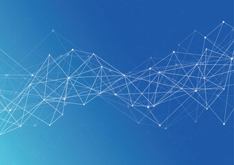 Abstract Polygonal Space Background with Connecting Dots and Lines. Vector Illustration