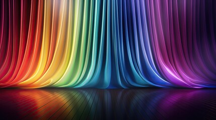 Beautiful rainbow stage curtains