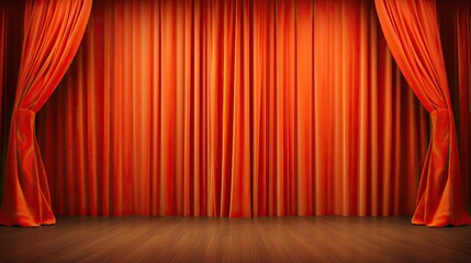 Beautiful orange stage curtains